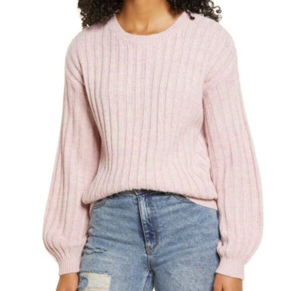 Blank NYC Sweaters - Blank NYC Heather Ribbed Crewneck Sweater XS